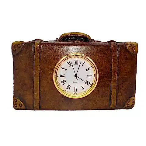 Suitcase Clock - tan